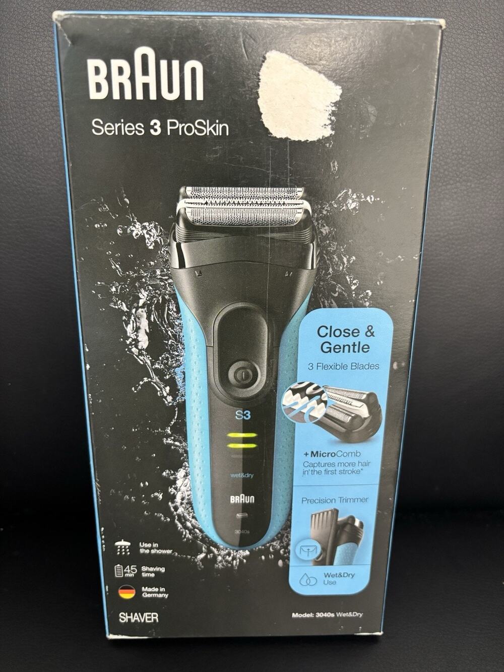 Braun Series 3 ProSkin Electric Shaver Wet & Dry Rechargeable Razor Open Box